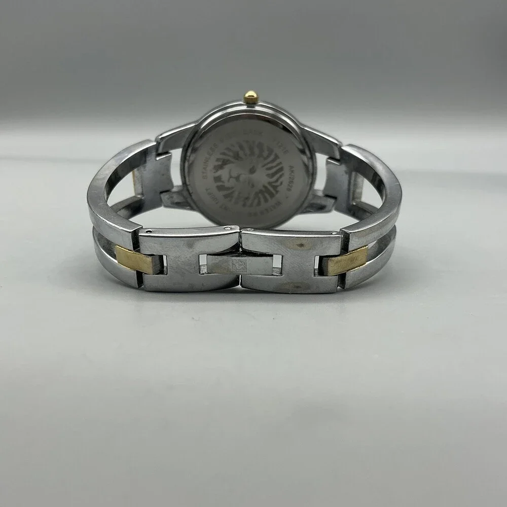 Anne Klein Womens Watch 32mm Champagne Dial Two Tone Diamond New Battery 7.25
